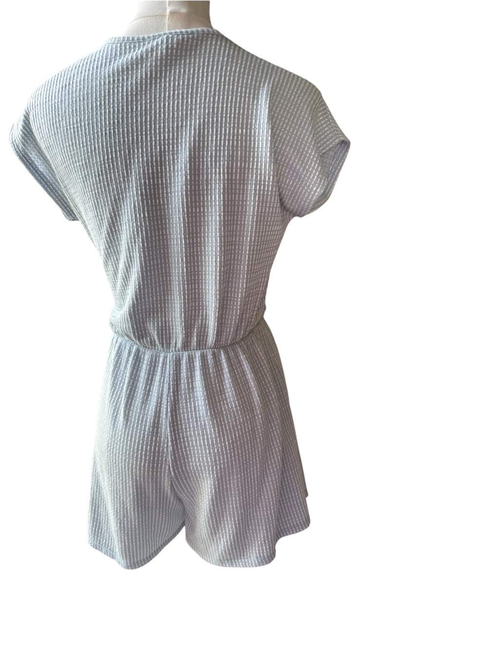 Caution To The Wind Light Blue Knit Romper size small - Picture 3 of 6
